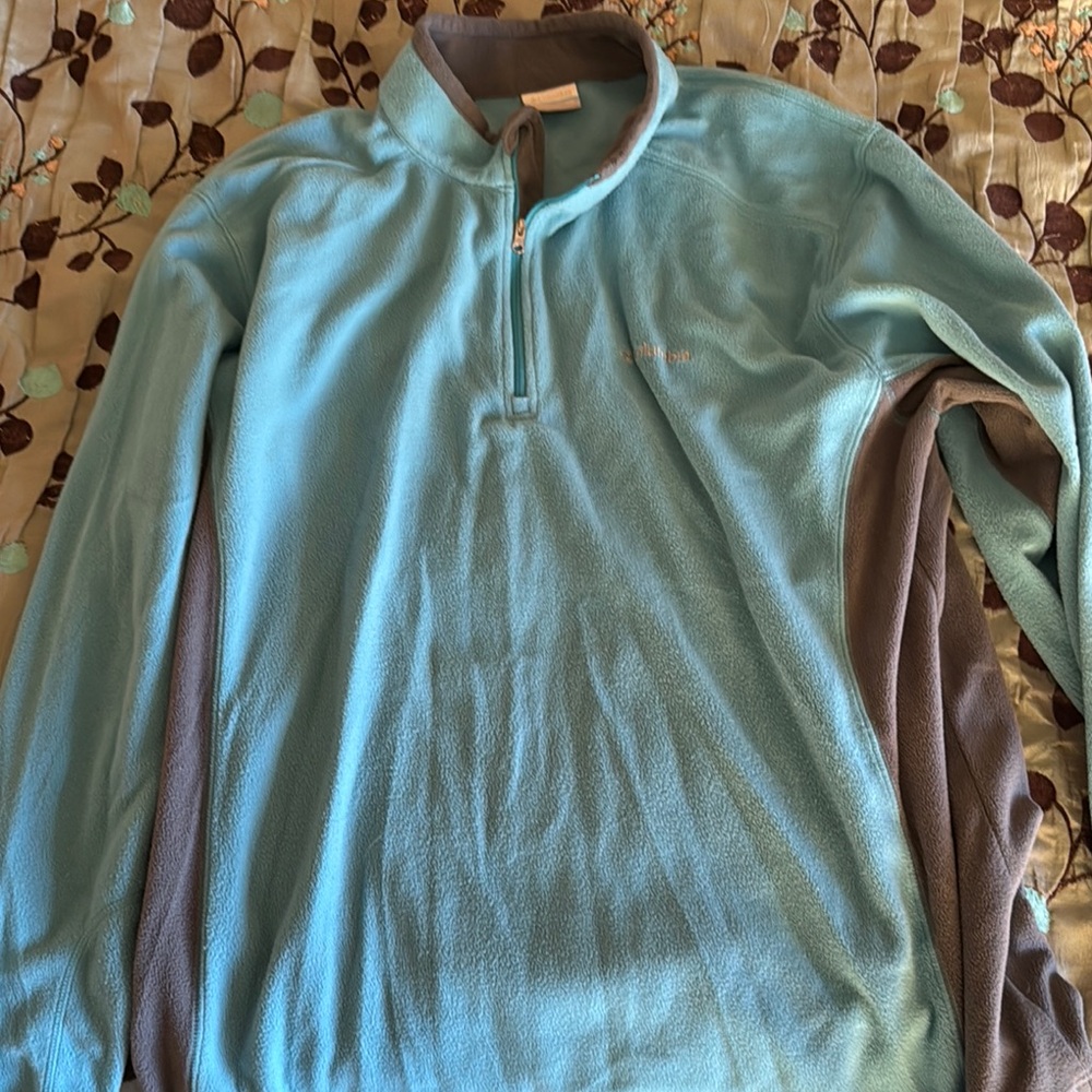 Columbia Light Blue Zip Up Sweater